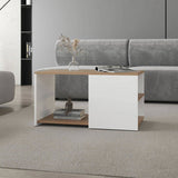 Kaibito Coffee Table with Open Storage, White Natural Oak B128P263708