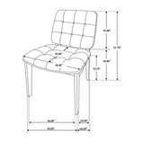 Set of 2 Black Tufted Leatherette Upholstered Dining Chairs, Walnut B016P369240