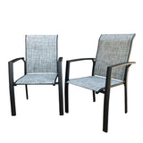 VRSHWO Garden Patio Chairs Set of 2, All Weather Metal Outdoor Dining Chairs , Garden, Poolsides, W213P335869