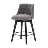 007-25" Swivel Bar Stools Set of 2-Modern Counter Height Stools with Linen Upholstery&Button Tufted W2636P242117
