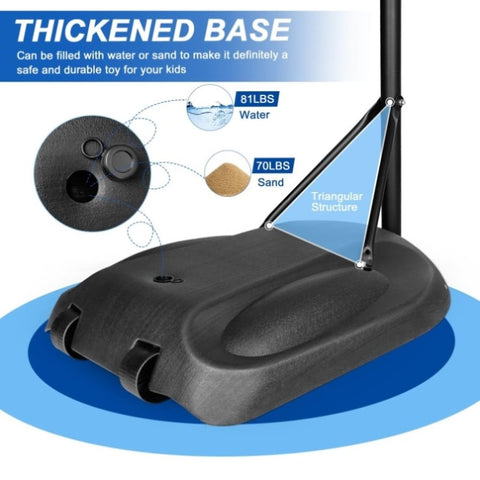 Portable Basketball Hoop Adjustable 7.5ft - 9.2ft with 32 Inch Backboard for Youth Adults Indoor 56980136