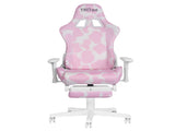 TS87 Pink COW Series Gaming Chair with Footrest B031P369374