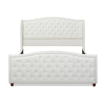 ZUN Marcella Upholstered Shelter Headboard Bed Set, King, Antique White Polyester B2719P238224