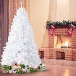 ZUN 7ft High Christmas Tree 1000 Tips Decorate Pine Tree with Metal Legs White with Decorations W2181P154086