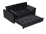Modern velvet sofa, sofa pull-out bed, small love seat casual sofa with back, with pillow, pockets, W3371P315001