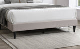 Modern Vintage 1pc Queen Size Bed Light Brown Burlap Fabric Nailhead Trim Accents Headboard Bedframe B011P238963