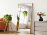 65"x24" Rectangle Full Length Mirror, Full Body Standing Mirror Floor Mirrors, Gold 26267599