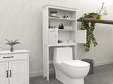 Over The Toilet Rack 2 -Tier Toilet Bathroom Spacesaver Storage Shelf with 2 Doors Wood Storage 54623098