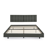 ZUN Queen Floating Bed Frame with Wall Mounted Headboard Modern Low Profile Platform Bed Frame Queen W487P169719