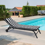 ZUN 2 PCS Set Outdoor Lounge Chair Cushion Replacement Patio Seat Cushion ,BLACK-WHITE Stripe [Sale to 68957994