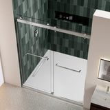Bypass shower door, sliding door, with 5/16" tempered glass and Brushed Nickel finish 6074 W2122P179445