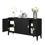 4-Door Sideboard Storage Cabinet for Living Room and Dining Room, Two Large Cabinets with Gold N759P192449B