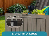 45 Gallon Waterproof Resin Outdoor Storage Deck Box, Lockable Organizer for Patio Pool Garden, Brown 99275357