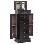 ZUN Jewelry Armoire with Mirror, 8 Drawers & 16 Necklace Hooks, 2 Side Swing Doors 62583884