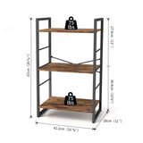 ZUN Small Bookshelf 3-Tier Bookcase, Metal Bookshelf for Study, Bedroom, Living Room and Kitchen, Height 57073473