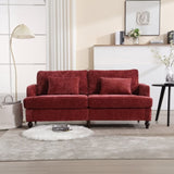 ZUN COOLMORE Mid Century Modern chenille Fabric Loveseat sofa, 2-Seat Upholstered Loveseat Sofa Modern W395P151897