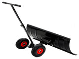 30" Wide Metal Snow Pusher with 15" Height & 2 Wheels,Adjustable Angle & Height Handle for 68039684