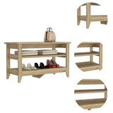 Misuri Storage Bench, Four Legs, Two Open Shelves -Light Oak B20091960