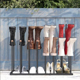 ZUN Boot Rack Organizer for 8 Pairs, Free Standing Boot Storage Metal Shoe Rack Fit for Tall Boots 37432276