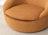 Winnie Modern Teddy Fabric Barrel Chair, 360&deg Swivel, Yellow T2574P281445