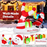 7ft Inflatable Santa Claus Decoration - 5 Built-in LED Lights 210T Polyester Quick Inflation Outdoor 25535270