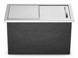 Drop-In Ice Chest, Stainless Steel Ice Storage Box with Sliding Lid and Drain Hose, Ice Bin for 96897898
