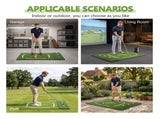 5'x4' Golf Hitting Mat with Cross Stance Guide, Indoor Outdoor Golf Practice Mat with 7 Tee W1422P449907