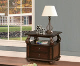 Walnut 2-Drawer End Table B062P209058