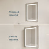 ZUN 26x20 inch Bathroom Medicine Cabinet with LED Mirror, Anti-Fog, Waterproof, 3000K~6000K Single Door W1738100834