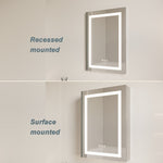 ZUN 26x20 inch Bathroom Medicine Cabinet with LED Mirror, Anti-Fog, Waterproof, 3000K~6000K Single Door W1738100833