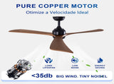62" 3PCS Solid Wood Blades Ceiling Fan with Lights Remote Control,Quiet DC Motor 3 Blade Ceiling W3596P460843