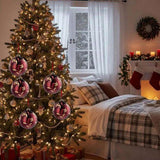 6PCS Set 3.9" Christmas Glass Ball Ornaments 3.9x3.9x3.9in Christmas Tree Hanging Decorations for 84434848