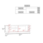 ZUN Suxta 63" Wide Tv Stand with Three Open Shelves and Three Bottle Cubbies, Cable Management, Bar Tv B200P286984