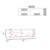 FM FURNITURE Mayo TVStand for 70" Screen with Open Storage and Melamine Finish, White B128P269887