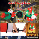4ft Inflatable Santa Wreath Christmas Decor 5 LED Lights , IP44 Waterproof 90175772