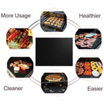 ZUN 10-Pack Black Non-Stick, Heat-Resistant BBQ Grill Mats , Durable Fiberglass Cooking Sheets, 34880891