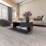 ZUN Black Coffee Table with Flip-Down Door B062P252207