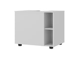 Storage Cabinet 24.4" H, 1 Door, 4 Shelves, 2 Legs, White - Bathroom B097P395910