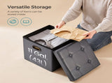 15-Inch Storage Ottoman, Dark Gray Synthetic Leather 81376274