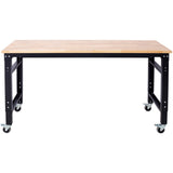 Workbench - 60" Wide Rolling Workbenches for Garage - Adjustable Height, Workshop Tool Bench, Metal W46560405