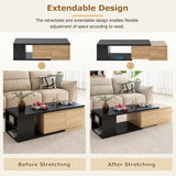 ZUN ON-TREND 47.2''-57''W Extendable Coffee Table 2 Storage Drawers, Dual-tone Wood Center Table WF531670AAB