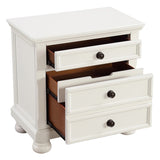 Bedroom Furniture White Finish Bun Feet Nightstand with Hidden Drawer Casual Transitional Bed Side B01146202