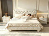 Twin Size Single Upholstered Platform Bed Frame with 46" Tufted Boucle Headboard, Wooden Slat 17376989