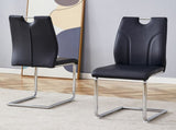 Black PU Dining Chair Set.Uniquely designed black dining chairs. PU material, paired with silver W2920P225019