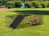 32" Live Animal Cage Trap, Heavy Duty Folding Raccoon Trap, Humane Cat Trap with Handle, Black 38457316