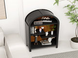 Arched Top Industrial Open Shelf 4-Tier Asymmetrical Dark Freestanding Display Rack for Home & W3123P485378
