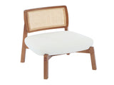 Modern Beige Lounge Chair with Woven Backrest, Sturdy Wooden Frame, Minimalist and N767P241728B