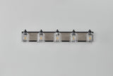 Farmhouse Vanity Light Fixture, 5-Light Bathroom Wall Sconce with Clear Seeded Glass Shades, Rustic W1340P251919