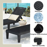 2-Piece Outdoor Chaise Lounges Resin Pool Lounge Chairs Outdoor Chaise Lounge Chair Set with N719P293384B