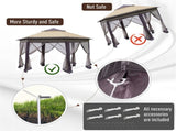 13x13 Pop Up Hexagonal Canopy Shelter Gazebo with 6 Zippered Mesh Netting for Patio Backyard 27928662